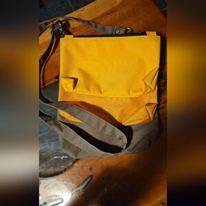 Yellow/Brown Woman's Travel Bags 3 Diff Sizes 1 Strap By Karine Dupont in France